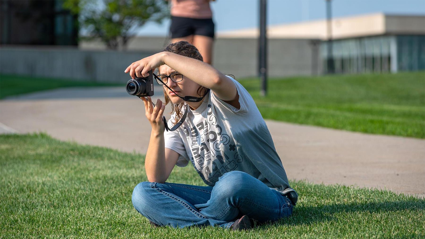 Student taking a photo